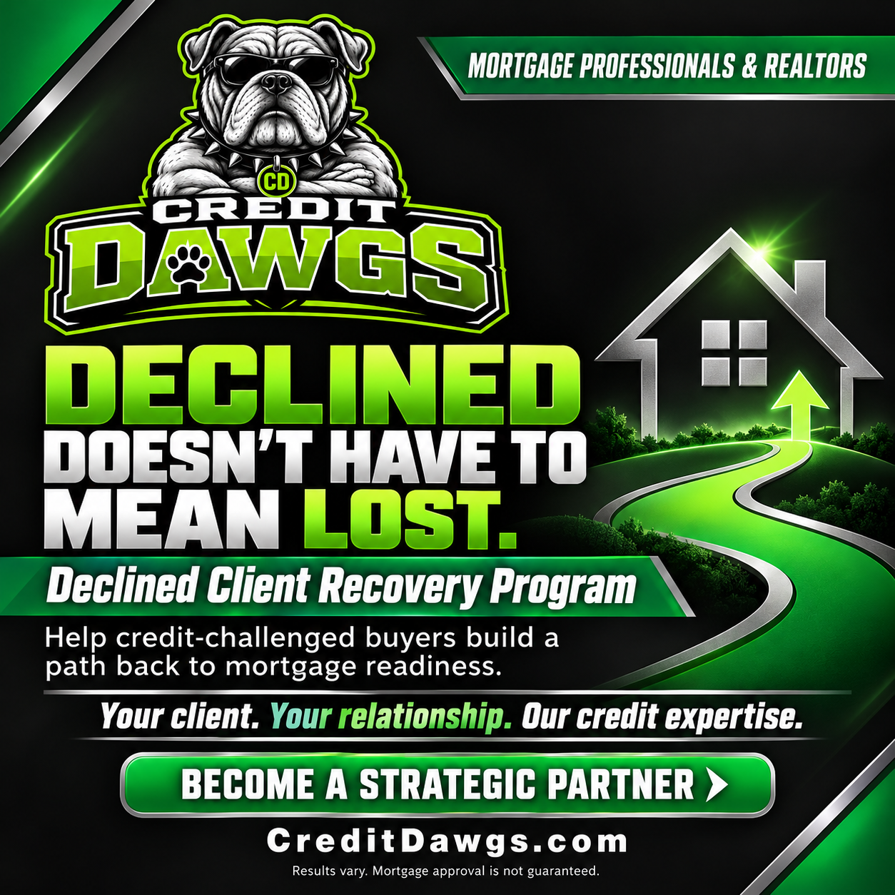 Credit Dawgs Declined Client Recovery Program advertisement